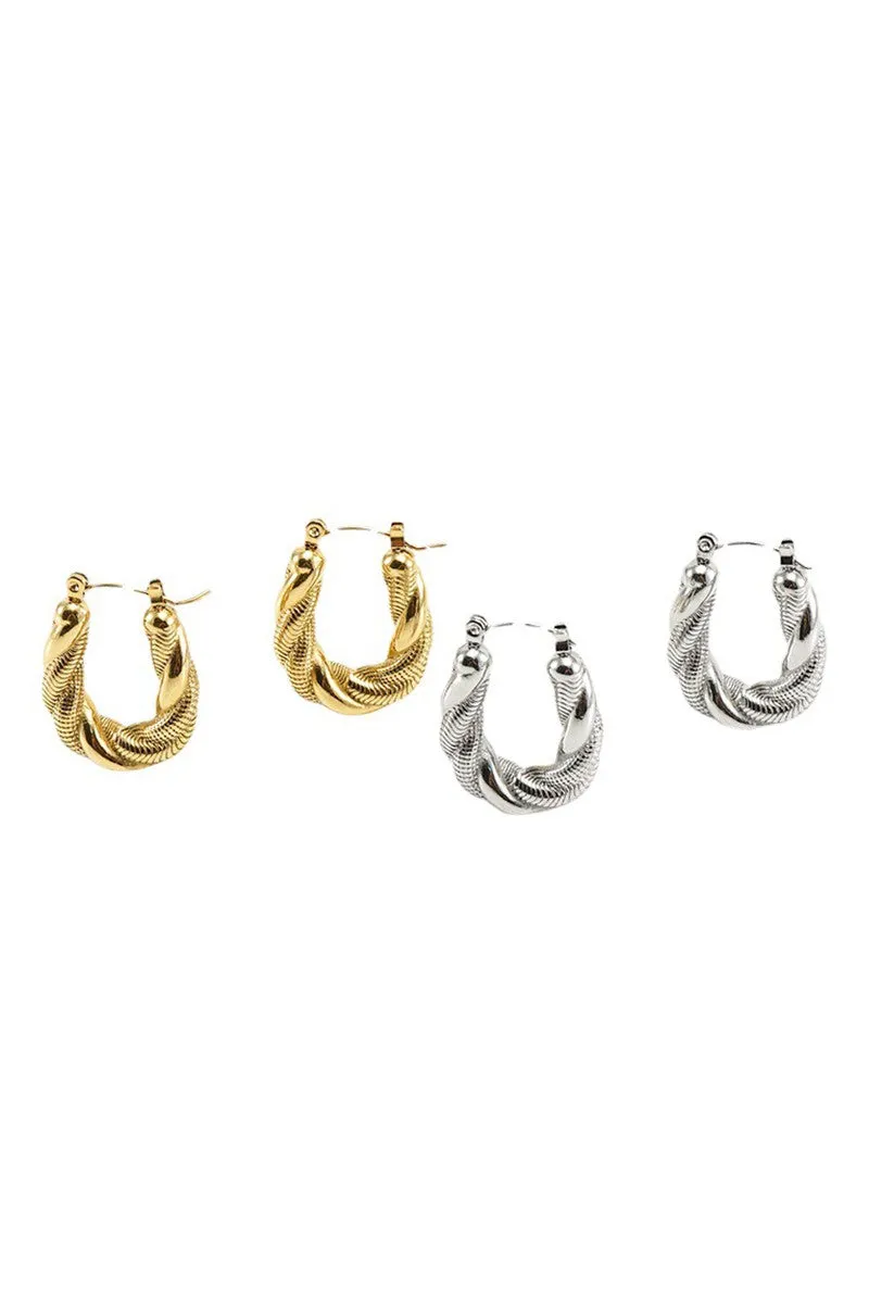 18K GOLD PLATED STAINLESS STEEL RING EARRINGS