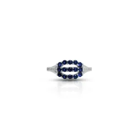 925 Silver "Serenity of Grace" Blue Gems Ring for Her