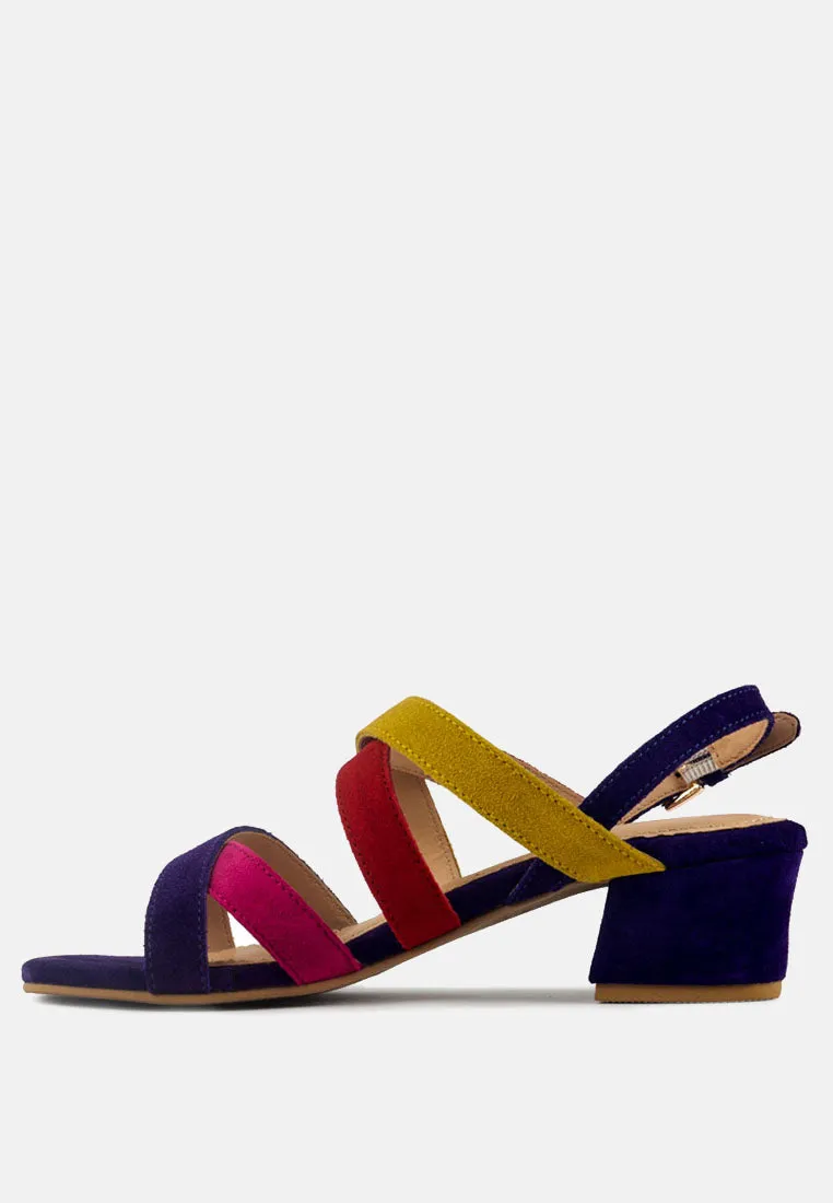 Astrid Mid Heeled Block Leather Sandal By Ruw