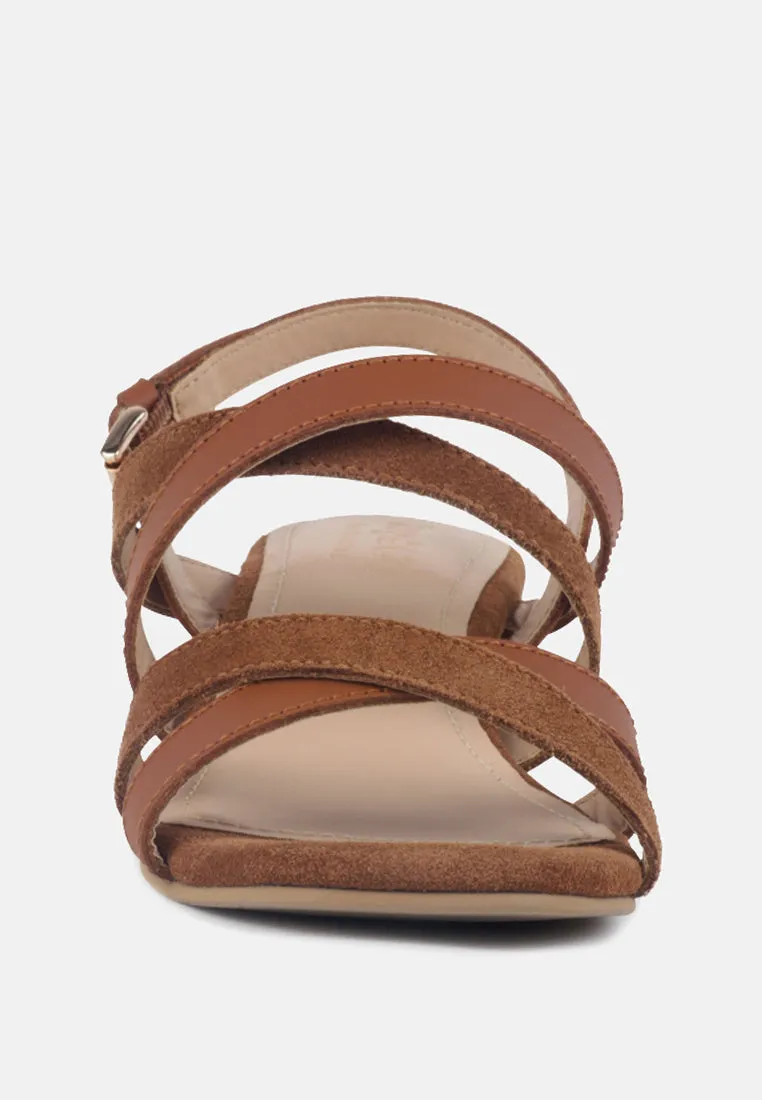 Astrid Mid Heeled Block Leather Sandal By Ruw