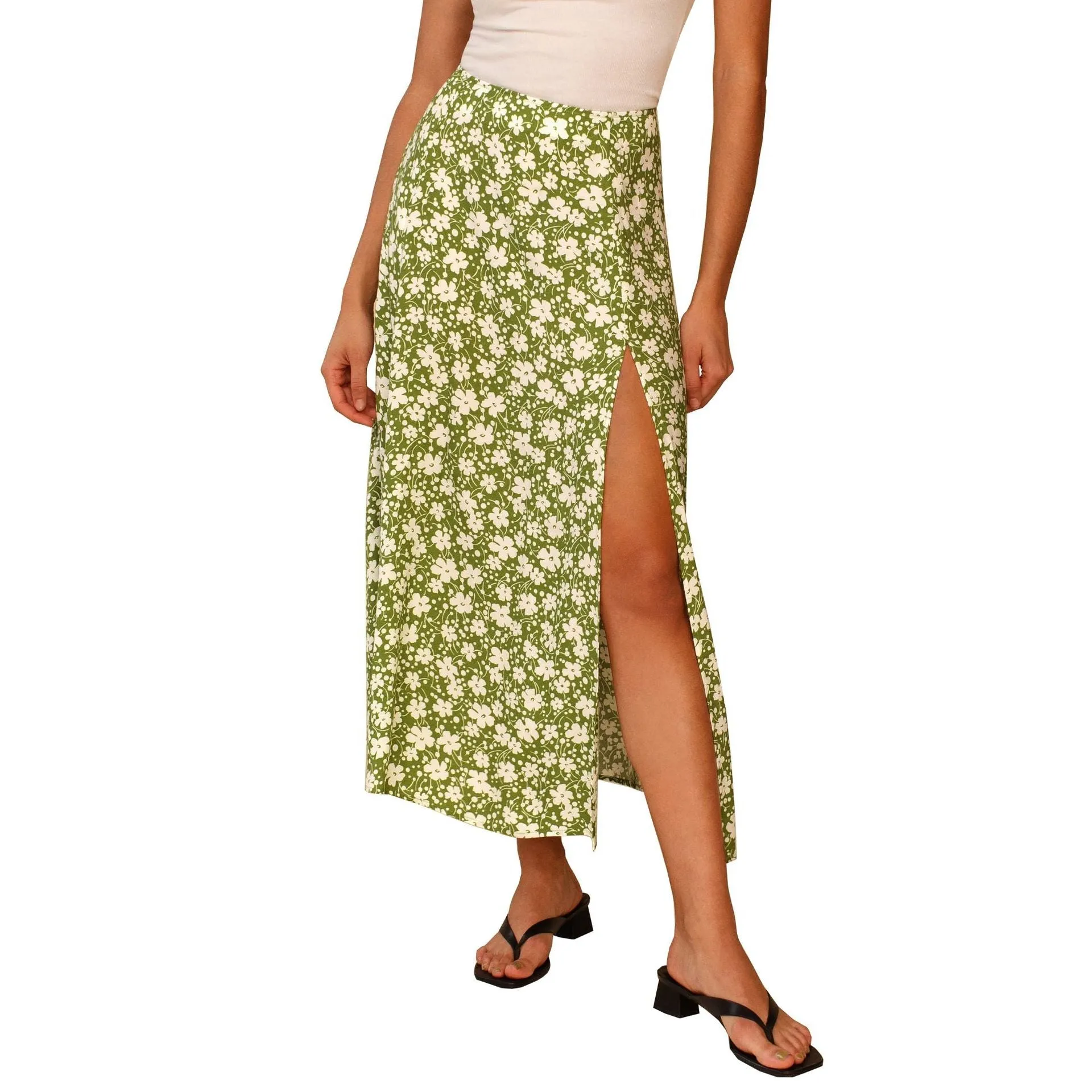 Beach Maxi Skirt with High Waist Skirt