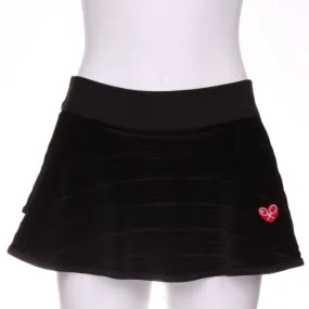 Black Striped Velvet Love "O" Skirt