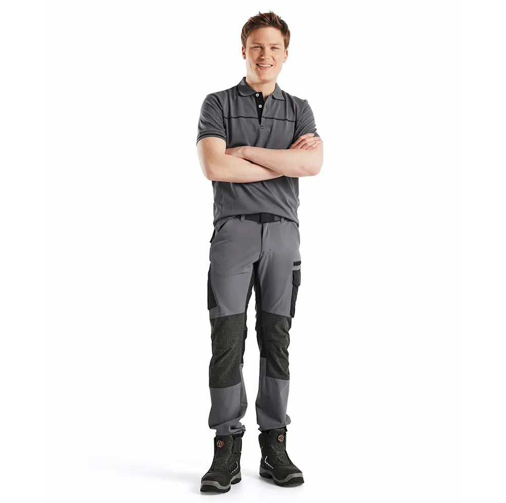 Blaklader 1422 4-Way Stretch Service Work Trousers Mid Grey / Black