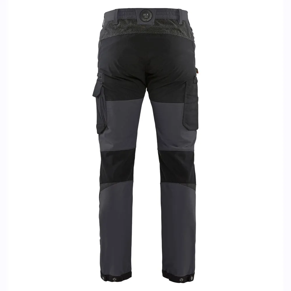 Blaklader 1422 4-Way Stretch Service Work Trousers Mid Grey / Black