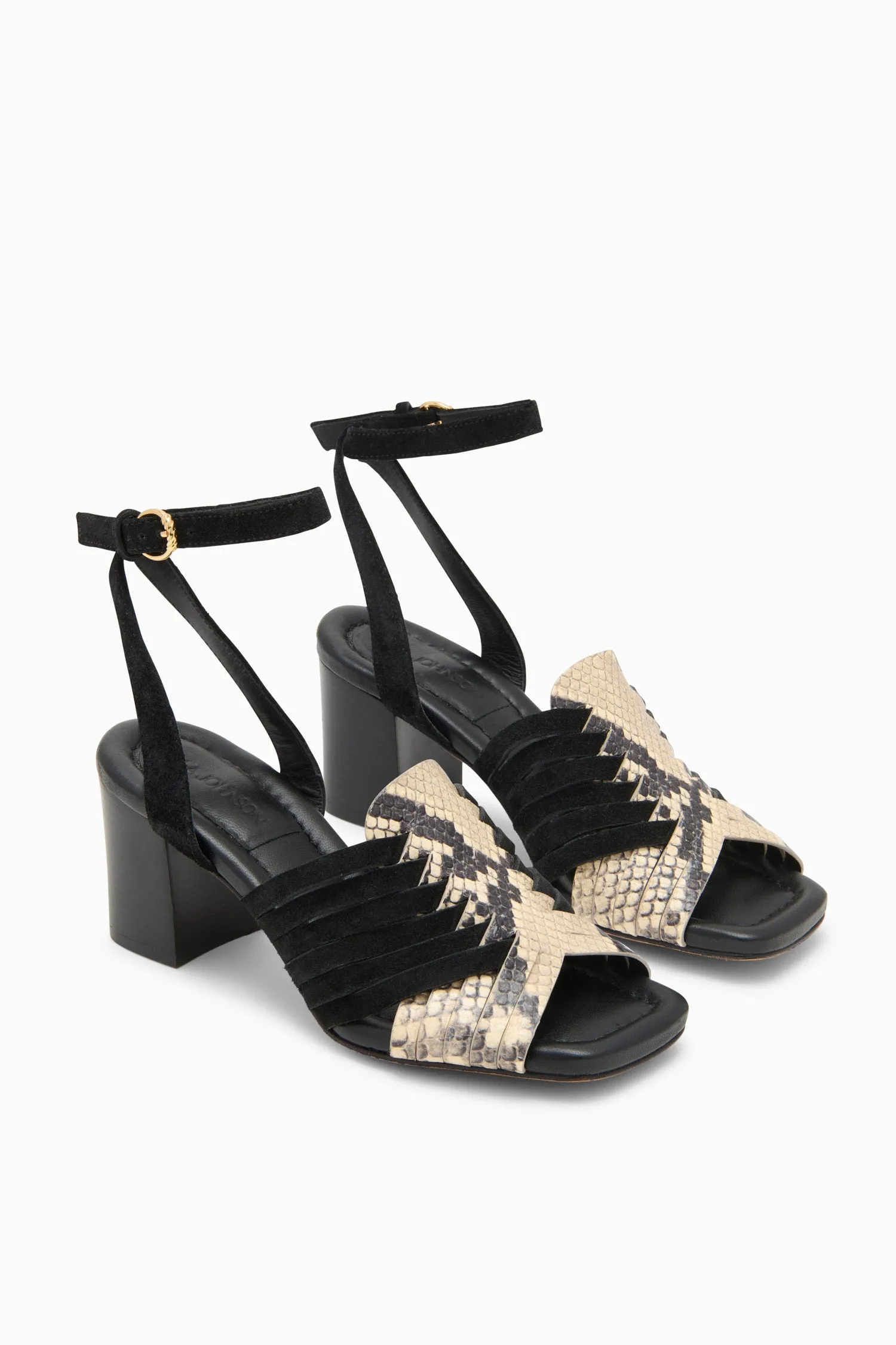 Ema Mid Heel - Noir Python Colorblock