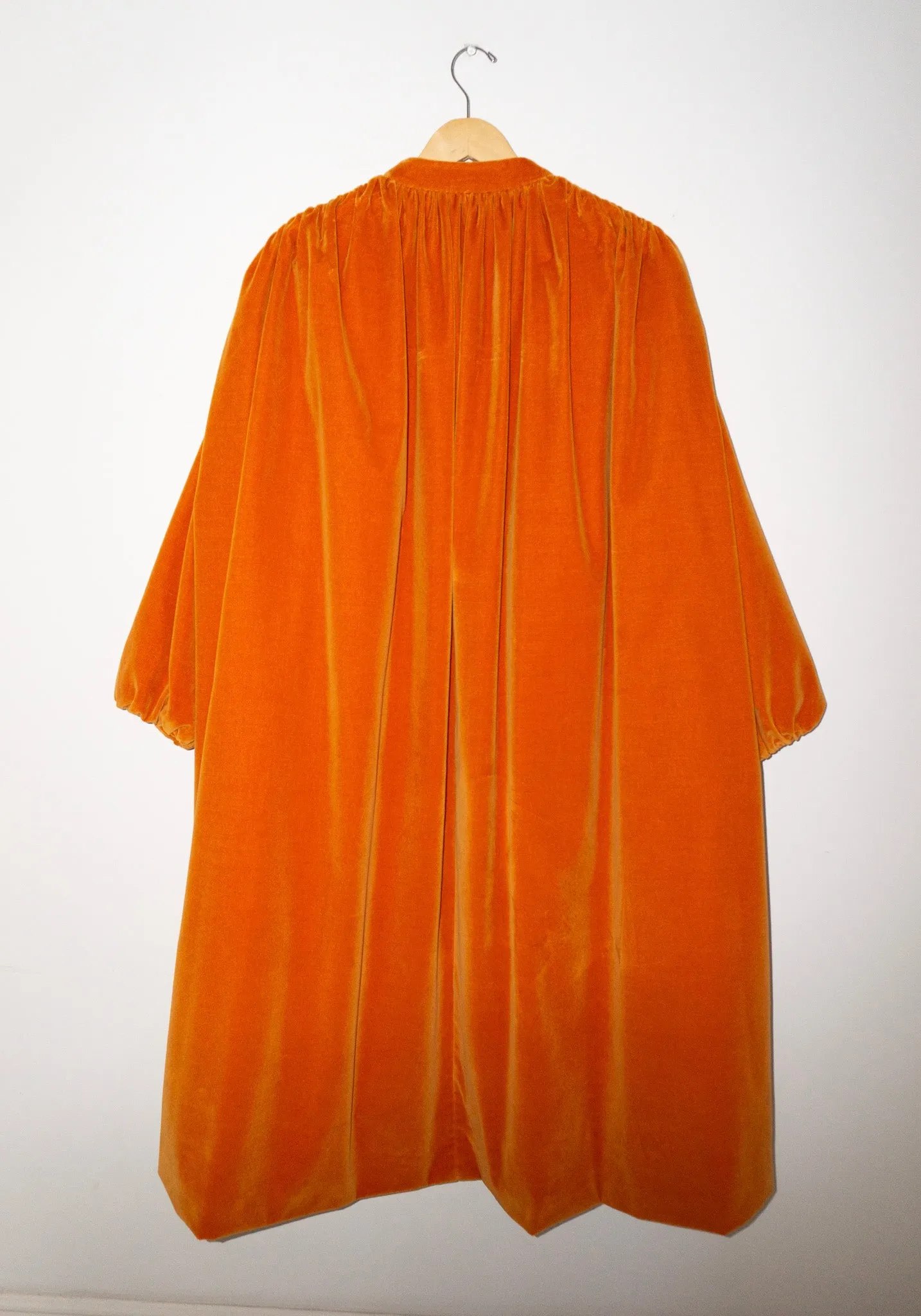 Gathered Opera Coat in Orange