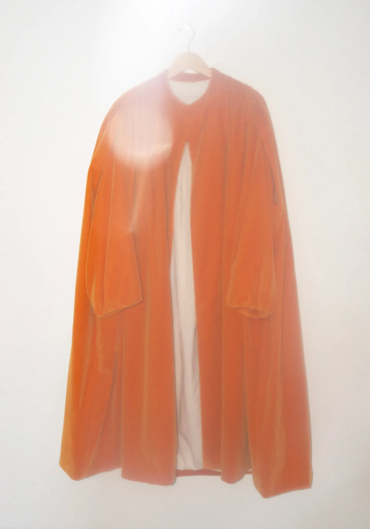 Gathered Opera Coat in Orange