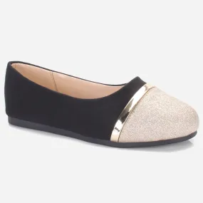 Girls "JANNIE" Shimmer Flat Pumps