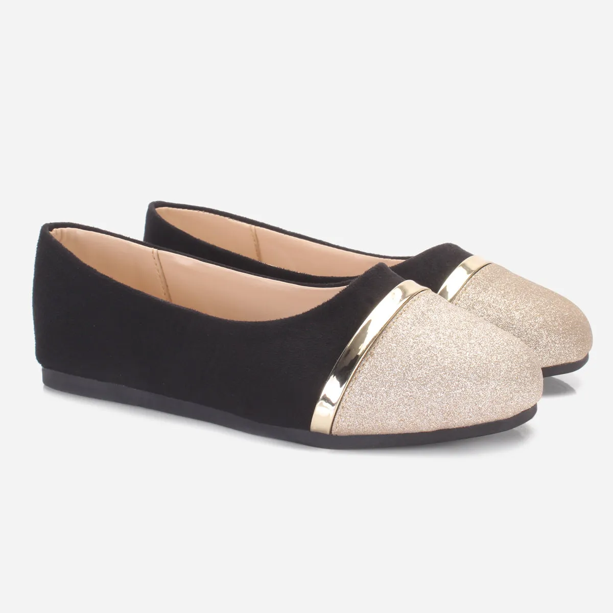 Girls "JANNIE" Shimmer Flat Pumps