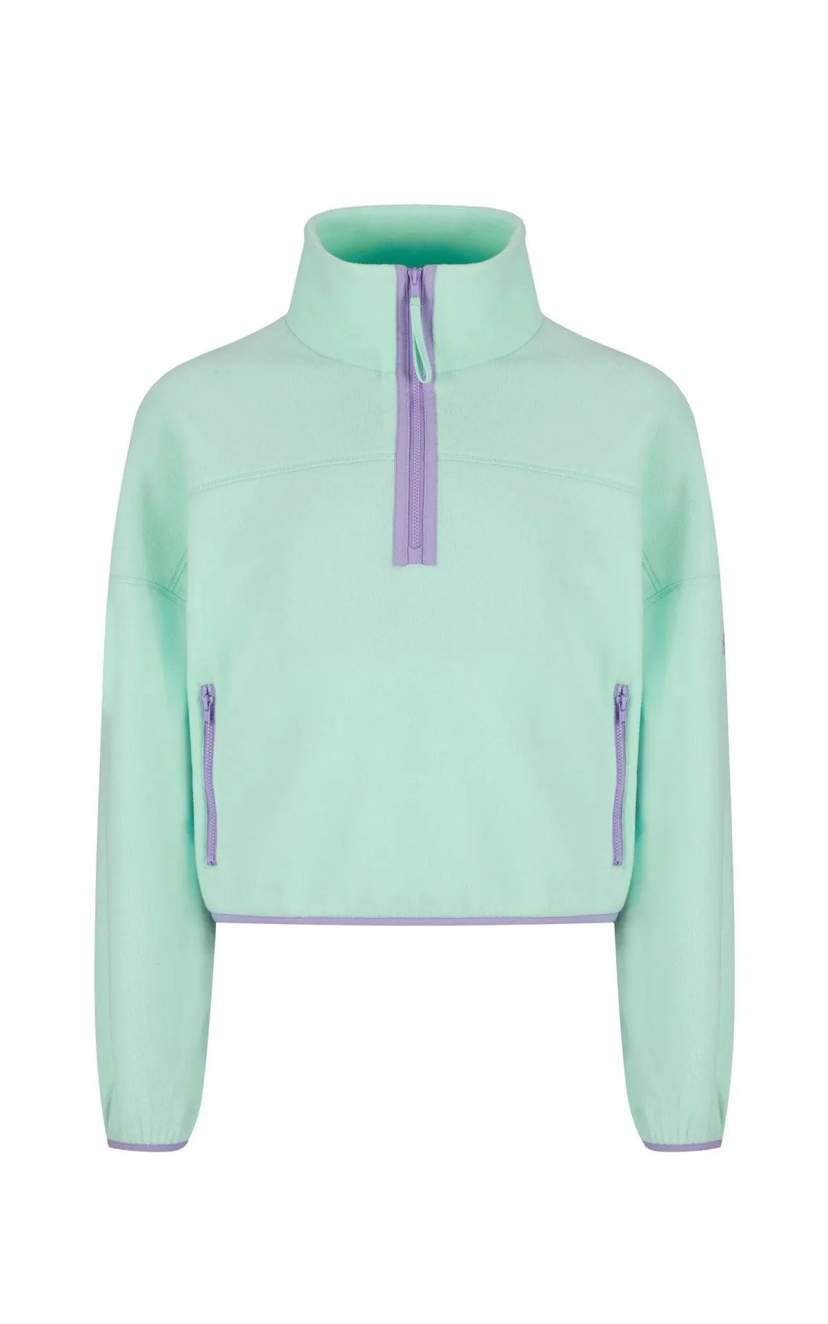 Half Zip Crop Polar Fleece in Mint