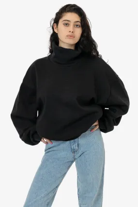 HF-313 - Heavy Fleece Oversized Turtleneck Sweater with Contrast Rib