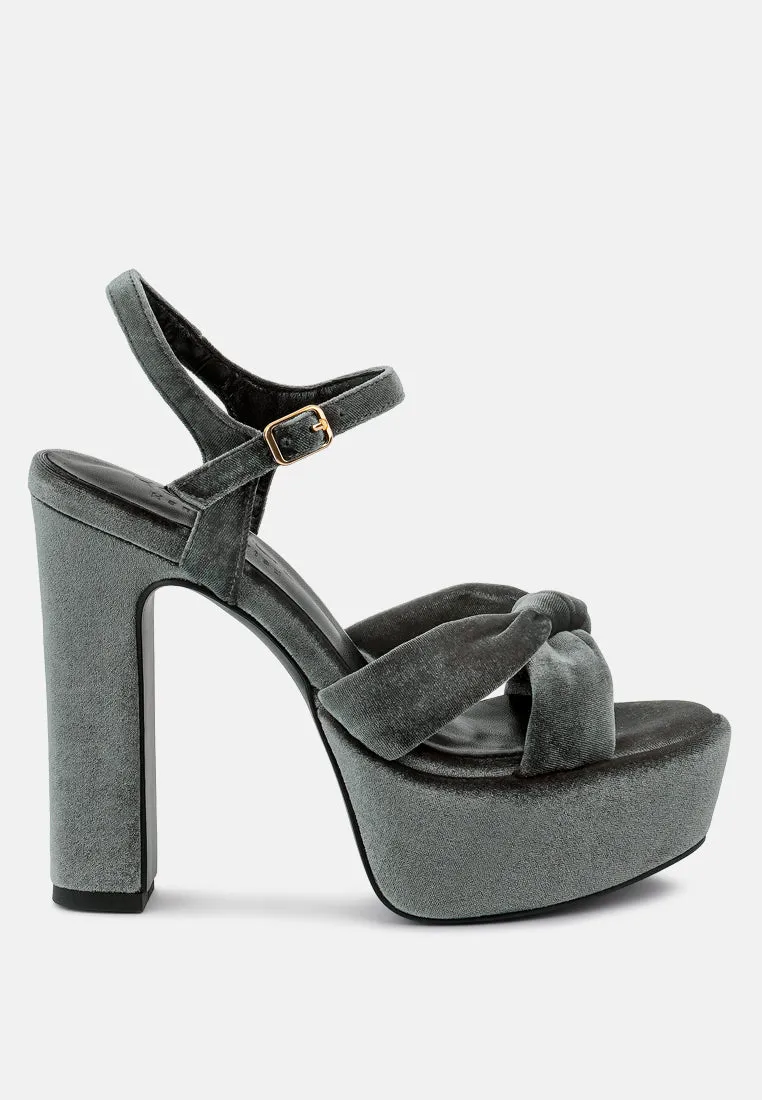 LIDDEL Grey Platform Heel Sandals