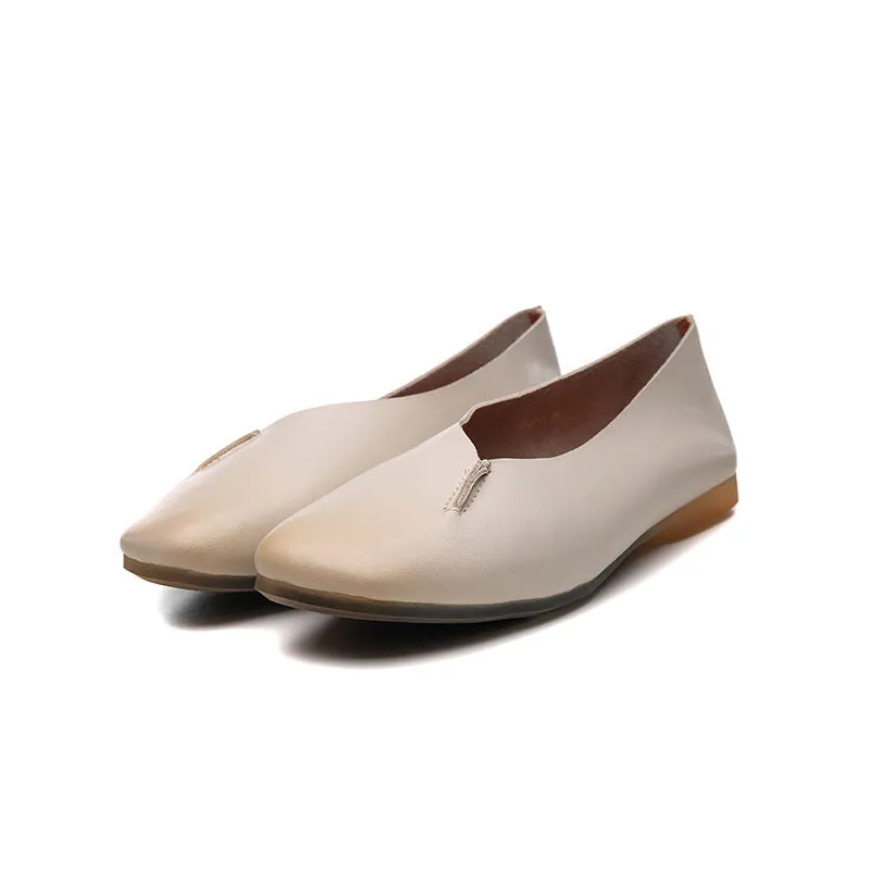 Spring Leather Flats 2020 Pointed Head