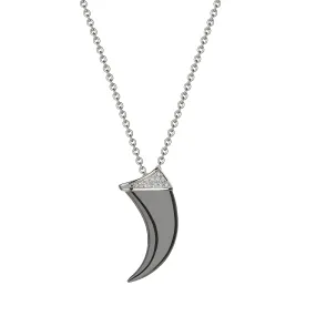 Talon Claw Pendant - Silver Black Rhodium & Diamond Pavé